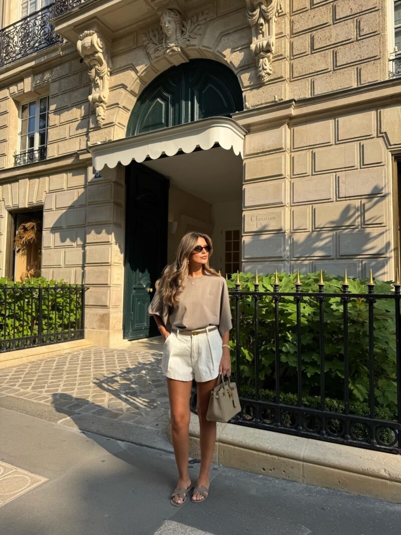 Off-white pleated mini shorts