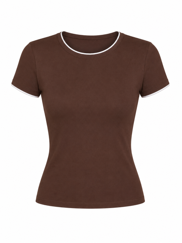 Contrast Short-Sleeve Cotton T-Shirt