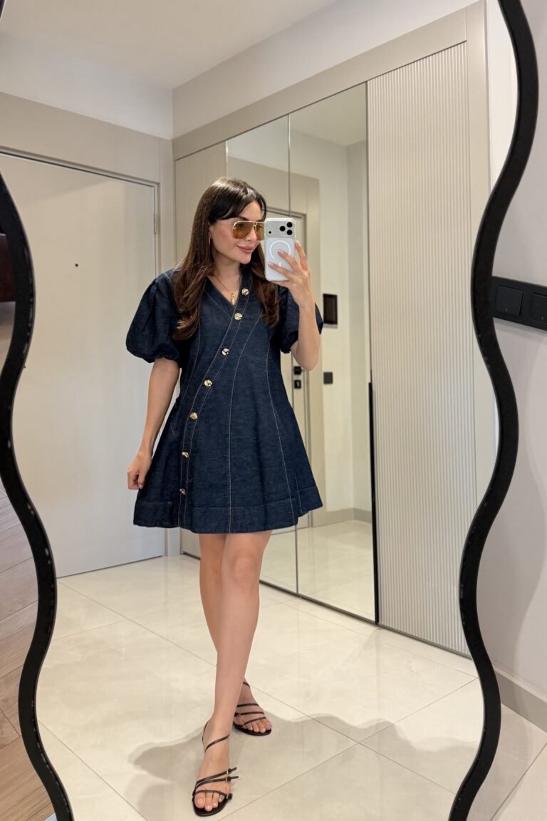 Vienna Denim Balloon Sleeve Dress