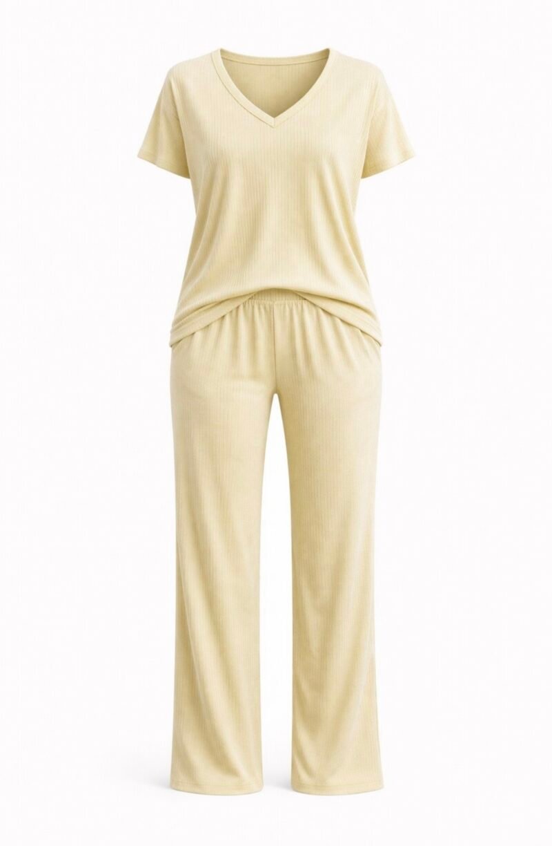 V-Neck Ribbed Suit