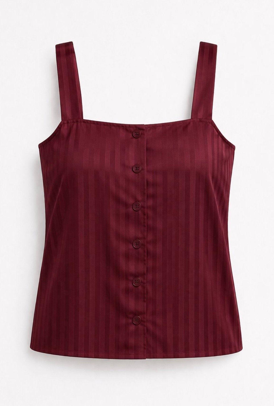 Sleeveless Cherry Red Satin Pajama Set - Image 4