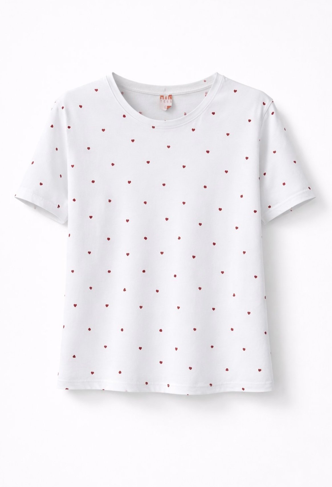Red Heart Patterned Shorts Pajama Set - Image 2