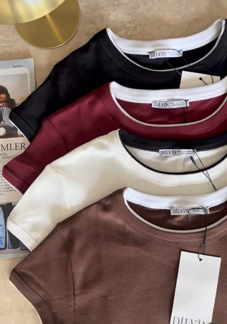 Contrast Short-Sleeve Cotton T-Shirt