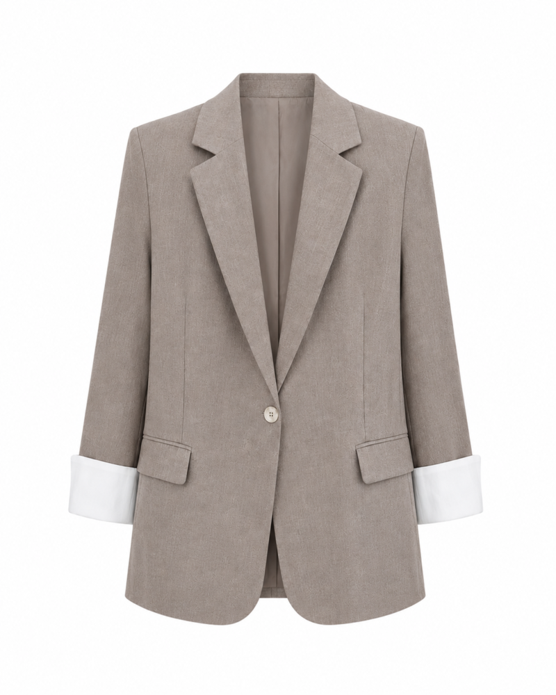 Premium Linen Graije Blazer Jacket with Flap Pockets