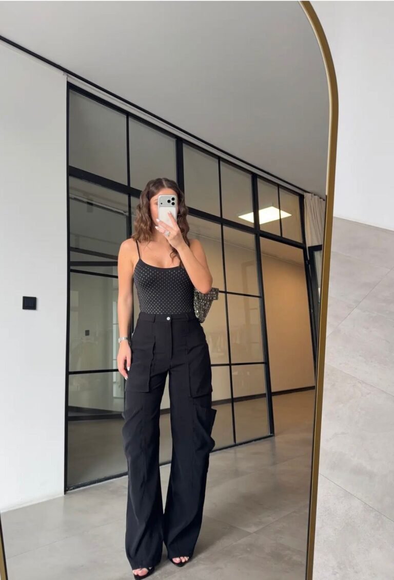 Tencel Cargo Pants with Zipper Detail