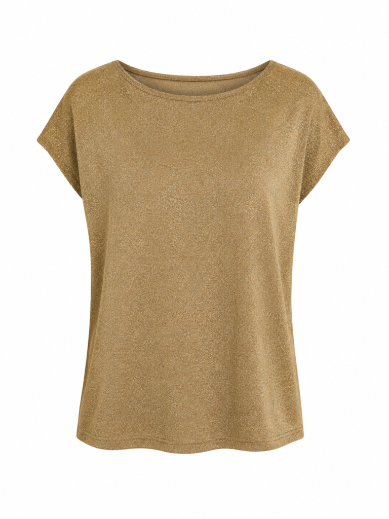 Batwing Sleeve Glitter Blouse - Khaki