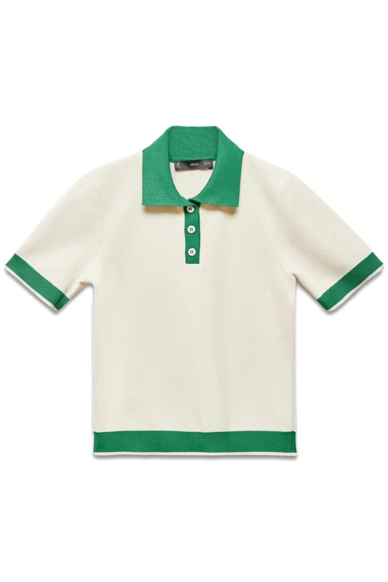 QUINTIN WHITE-GREEN POLO BLOUSE