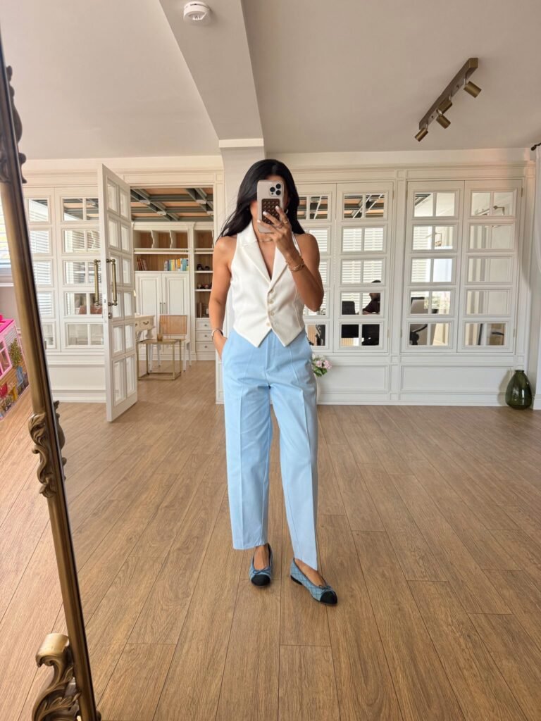 Diana Classic Straight Cut Trousers - Baby blue