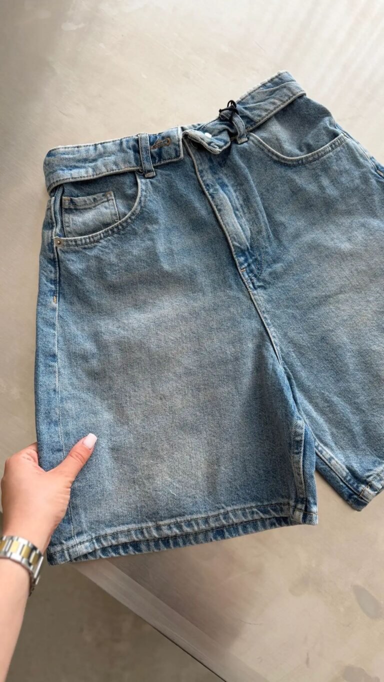 City Size Cross Button Denim Shorts