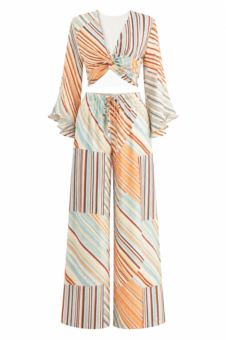 STRIPED TIE-DETAIL SET