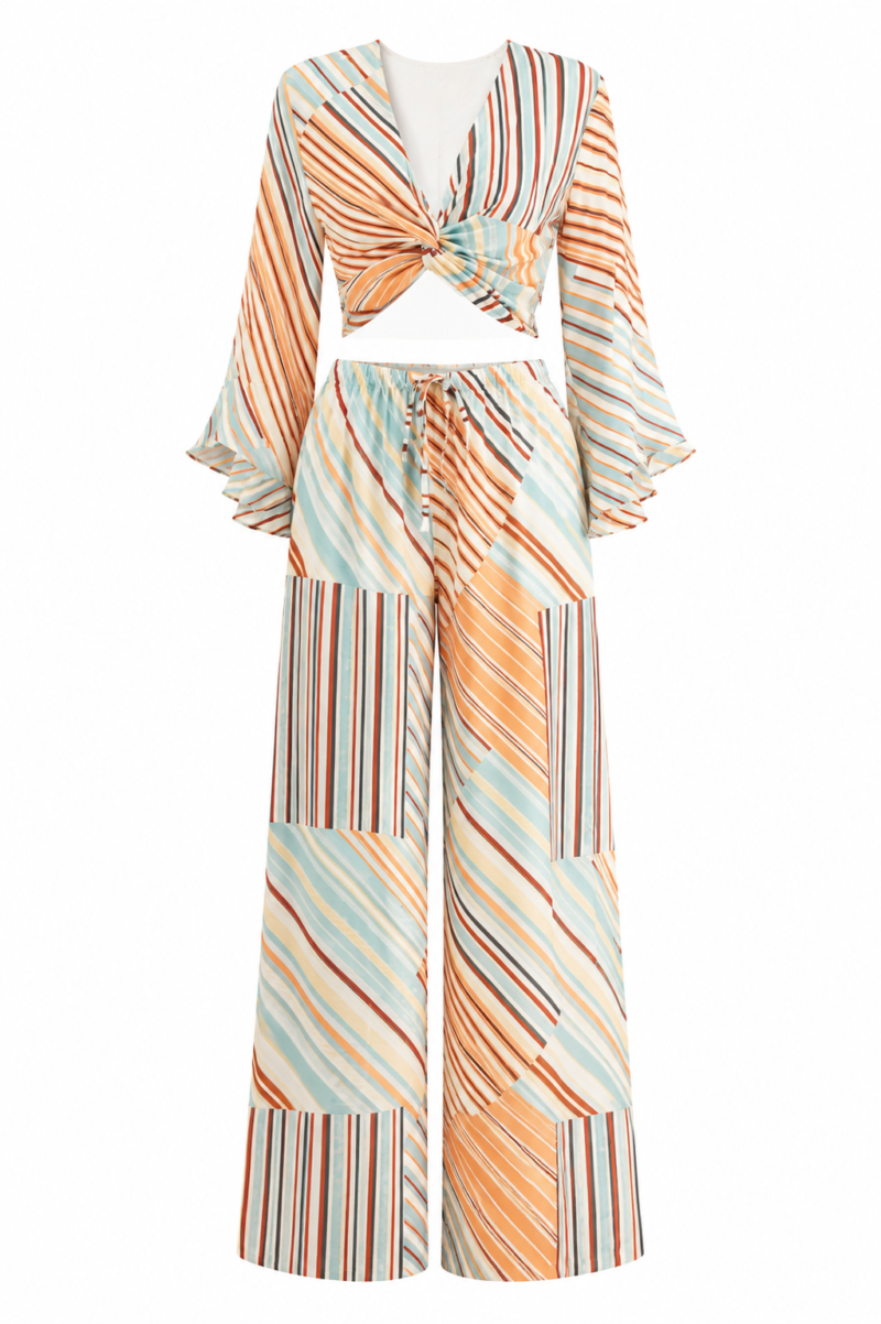 STRIPED TIE-DETAIL SET