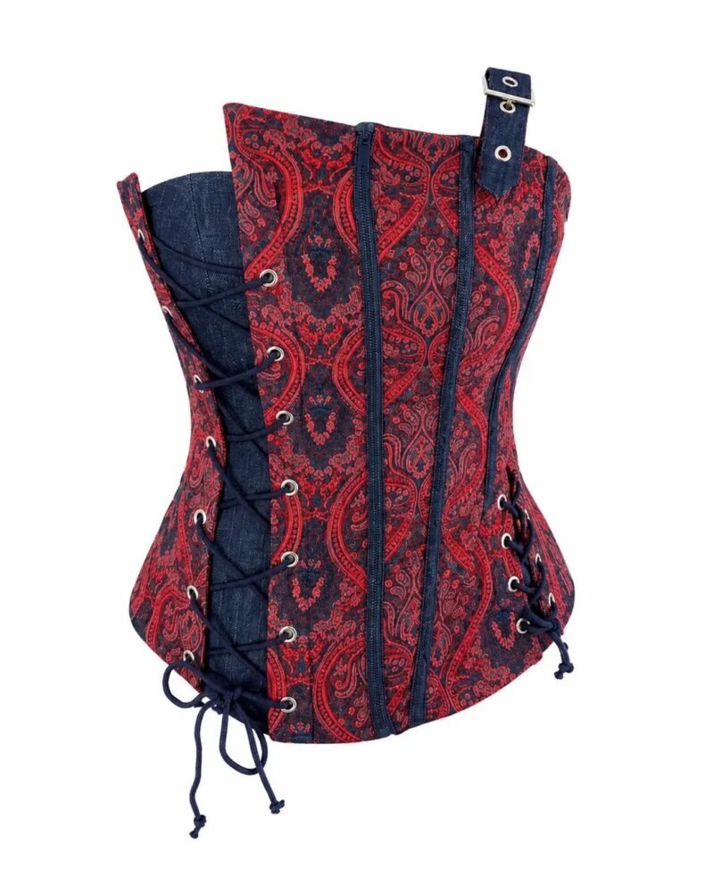 PREMIUM RED DENIM DESIGN CORSET