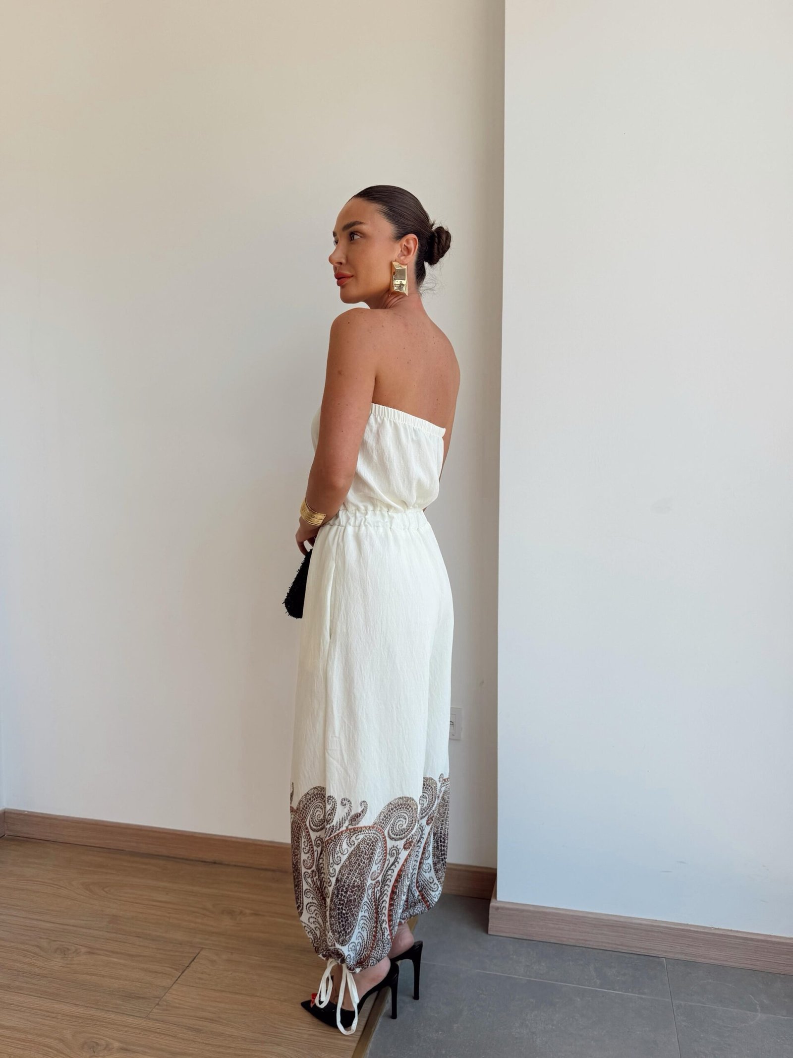 Off-white patterned strapless jumpsuit - Image 5