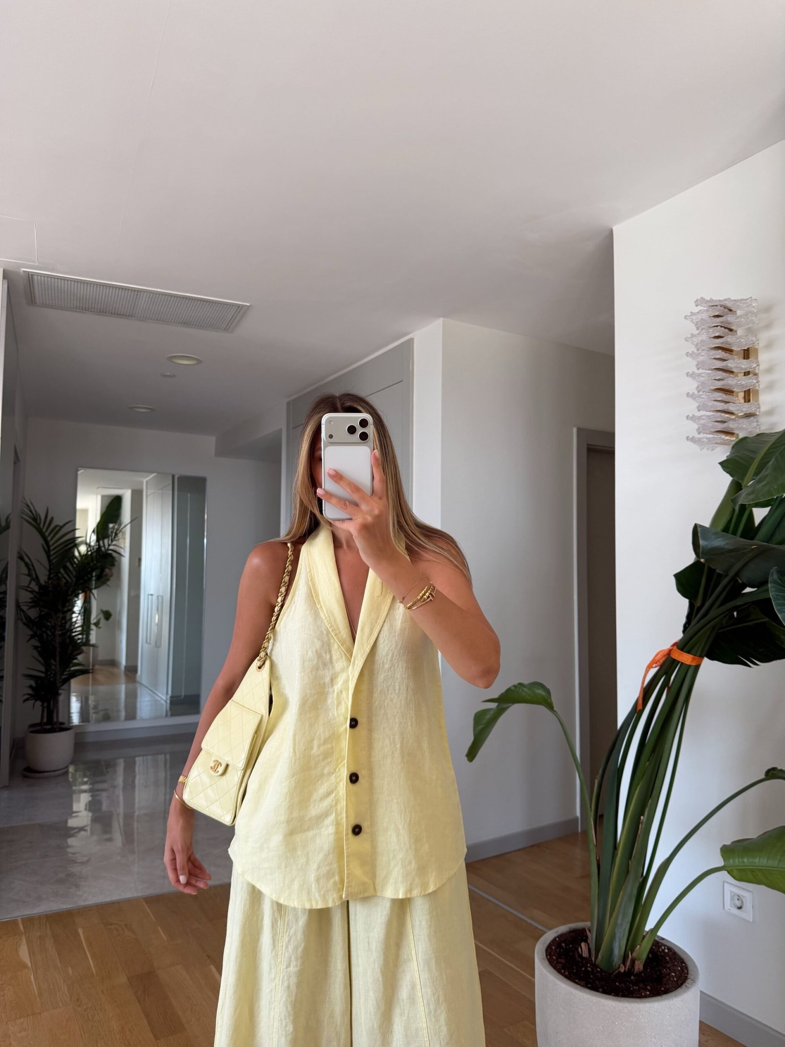 100% Linen Vest and Trousers Set - Butter yellow - Image 4