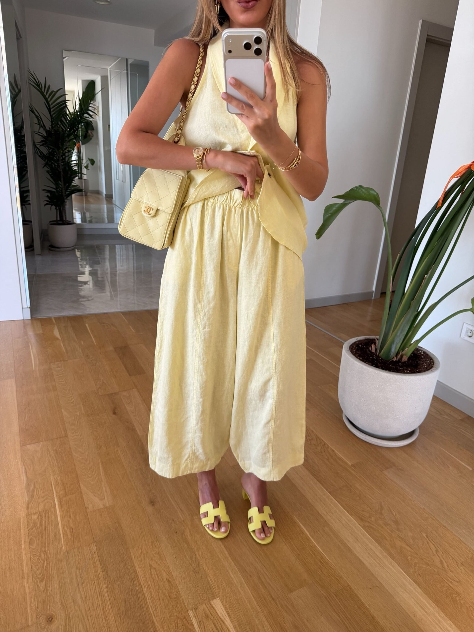100% Linen Vest and Trousers Set - Butter yellow - Image 5