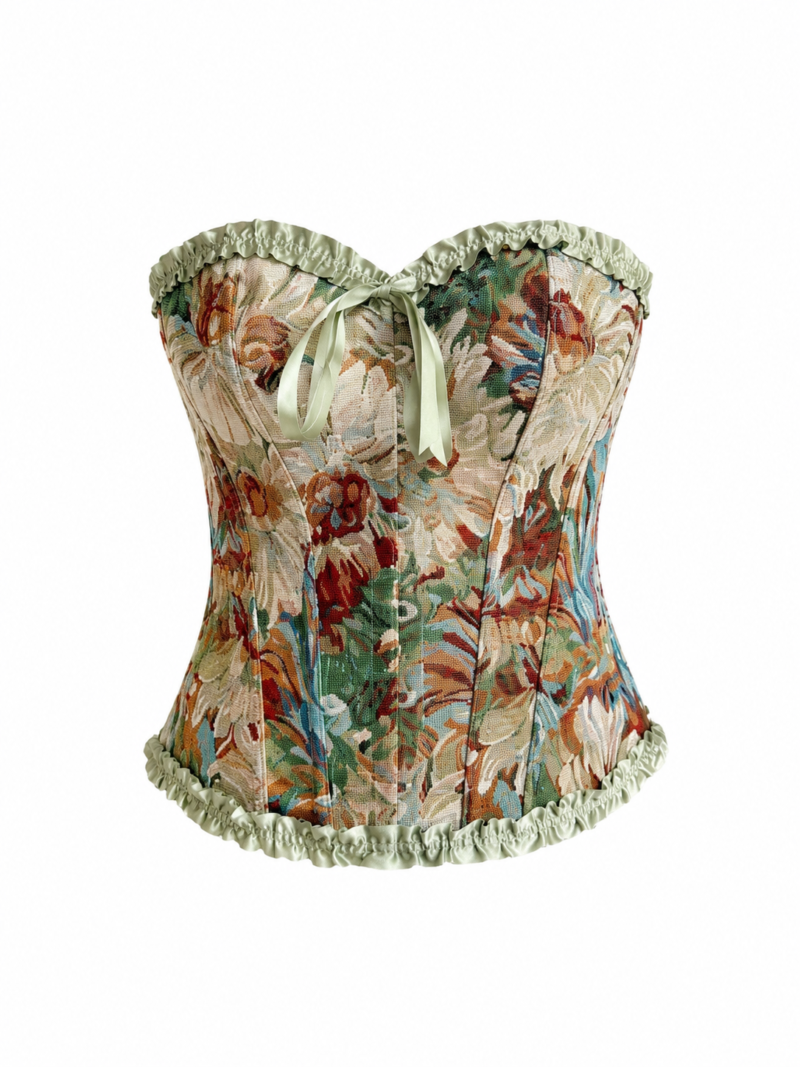 Imported Strapless Corset Blouse - mint