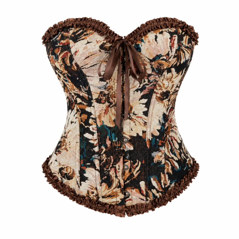 Imported Strapless Corset Blouse- Brown
