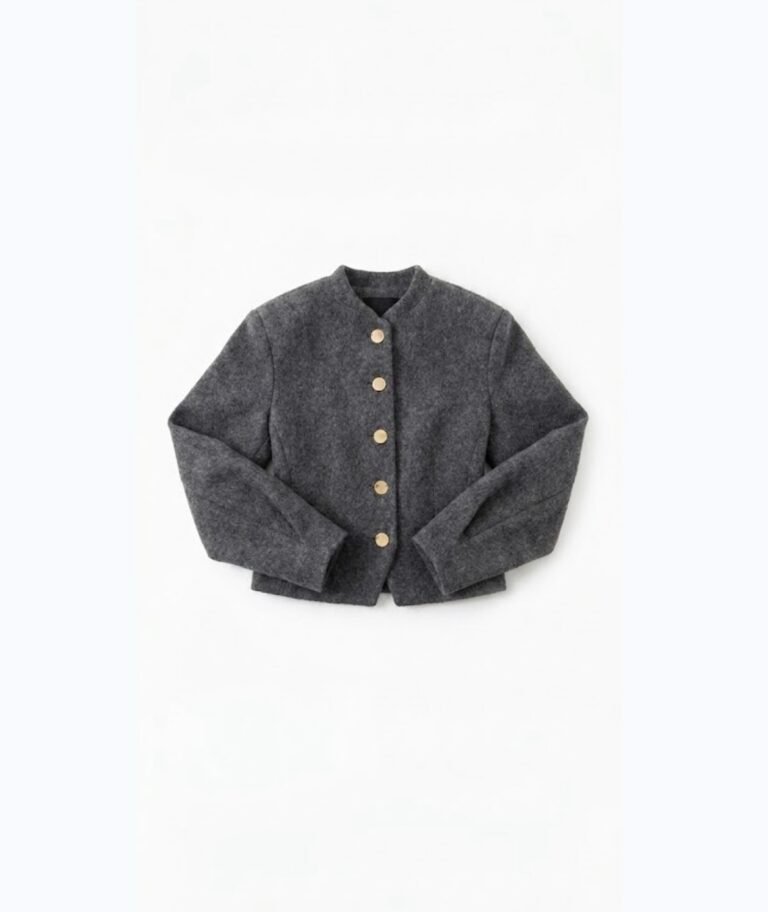 GREY GOLD BUTTONED CASHMERE JACKET