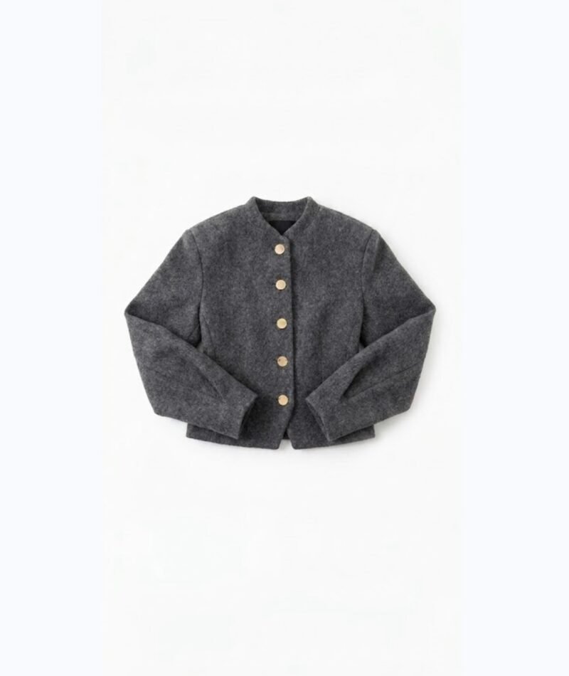GREY GOLD BUTTONED CASHMERE JACKET