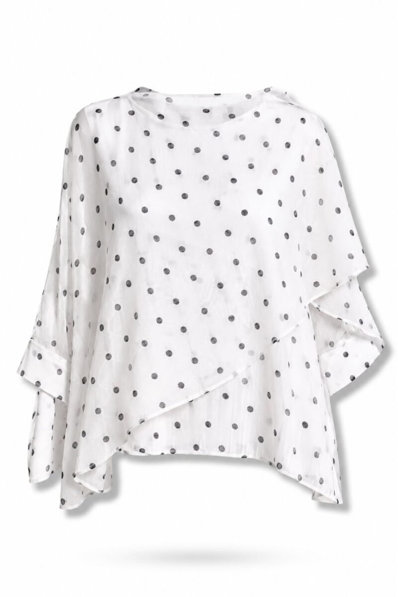 Off-white Polka Dot Cape Blouse