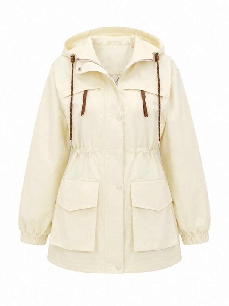 Large Pocket Detail Lined Raincoat