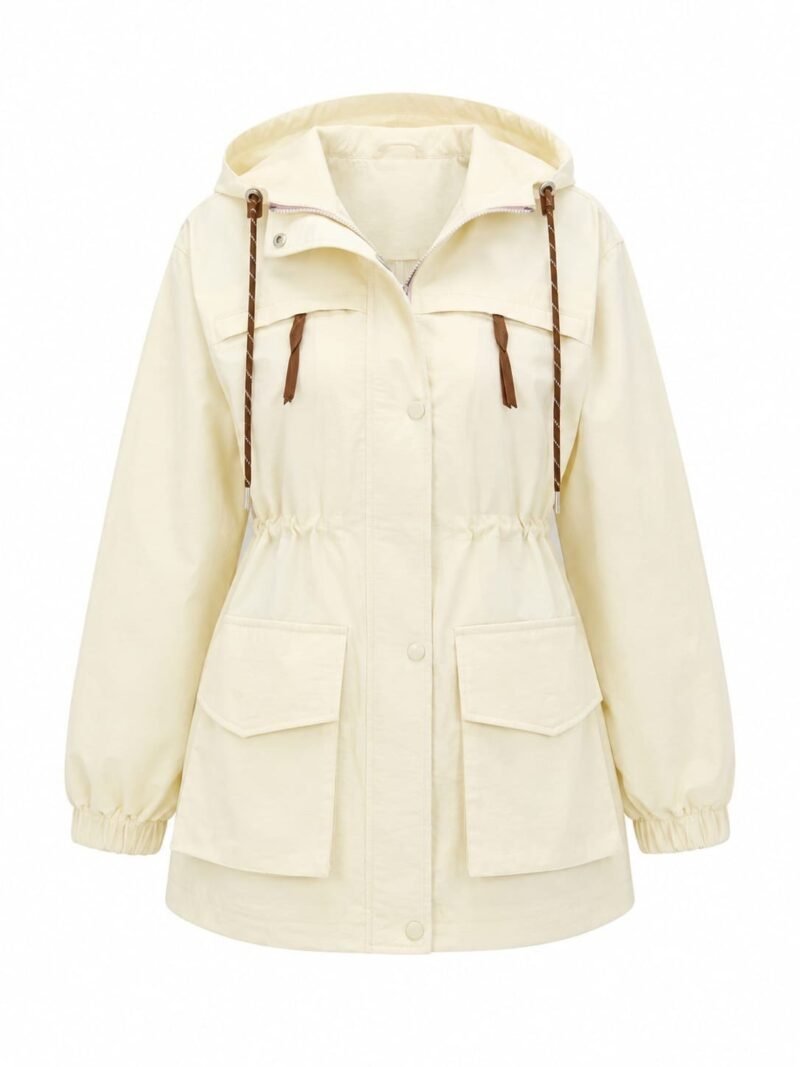 Large Pocket Detail Lined Raincoat
