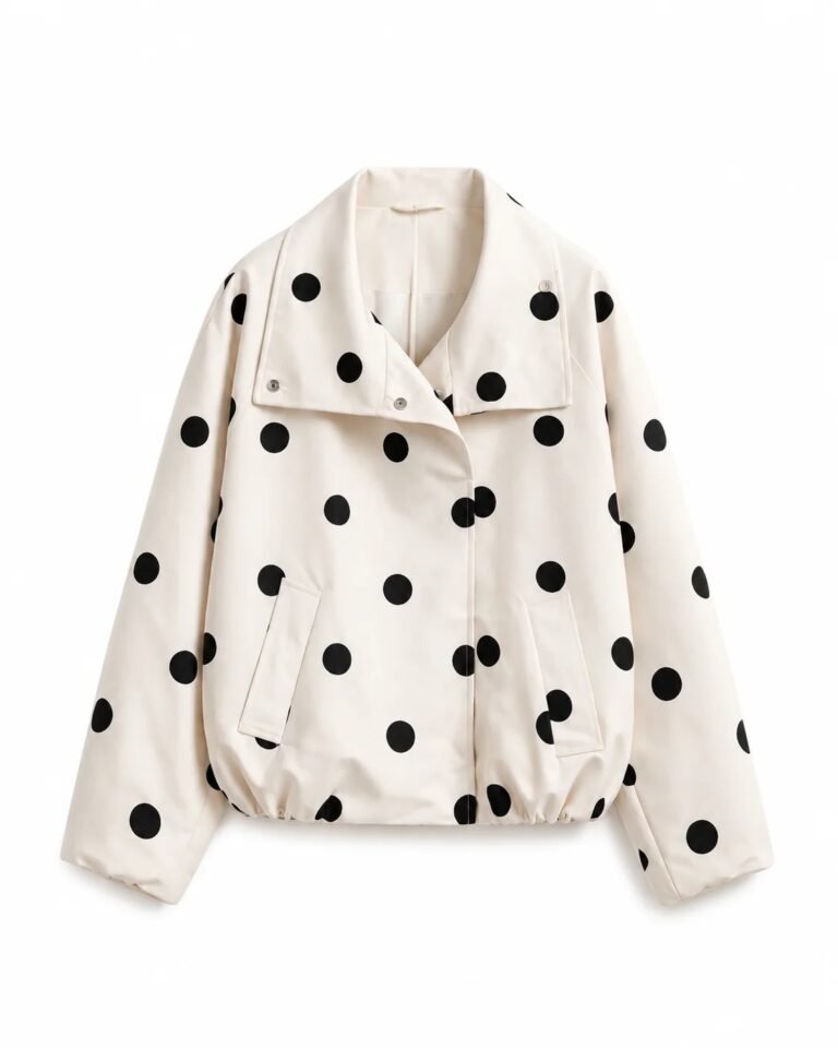 WHITE POLKA DOT COAT