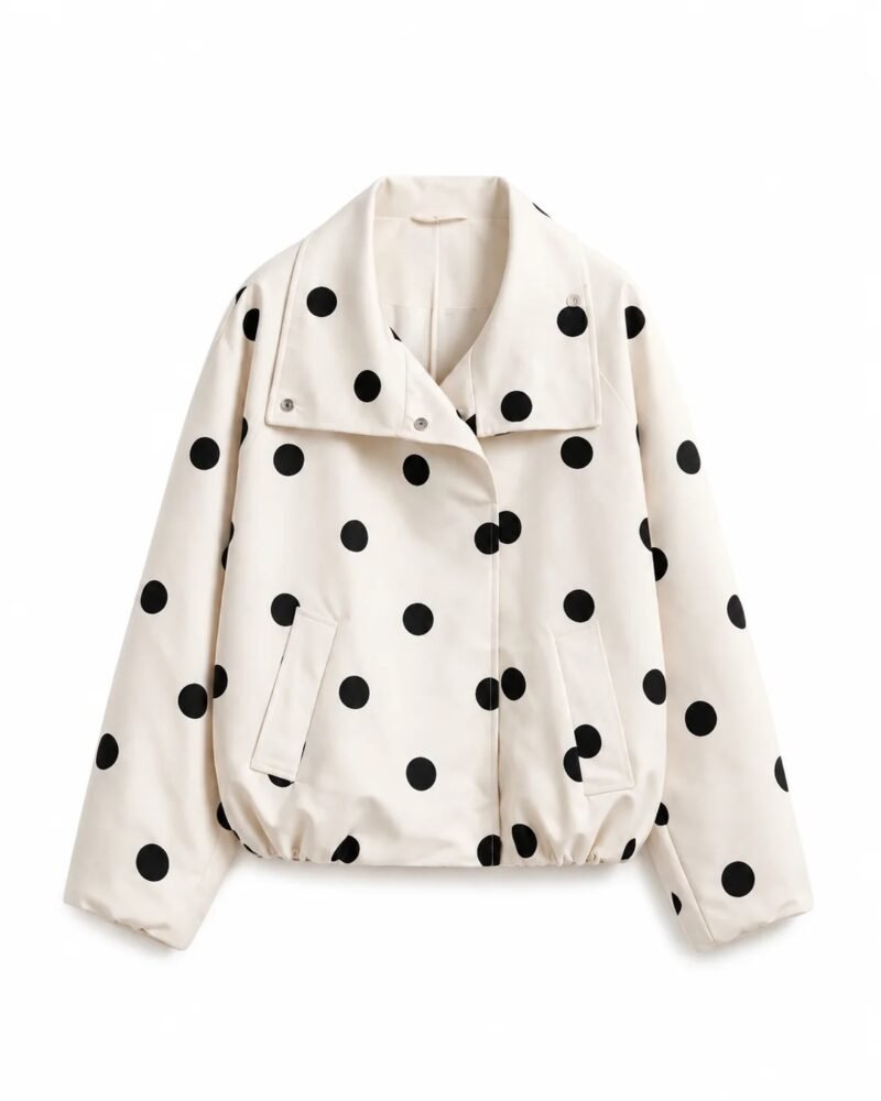 WHITE POLKA DOT COAT