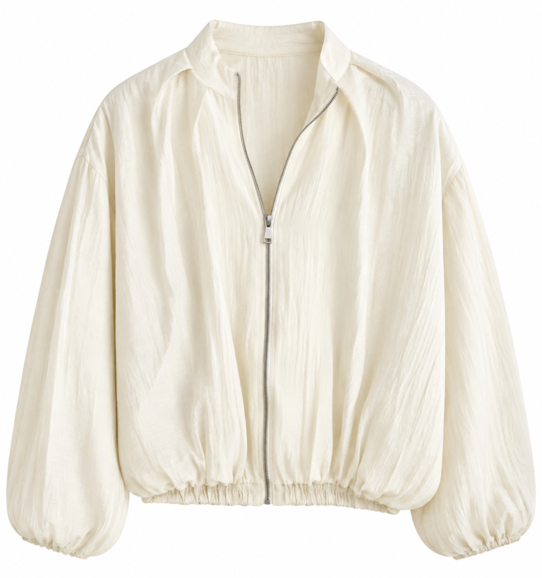 Ecru bomber jacket with Tencel lining