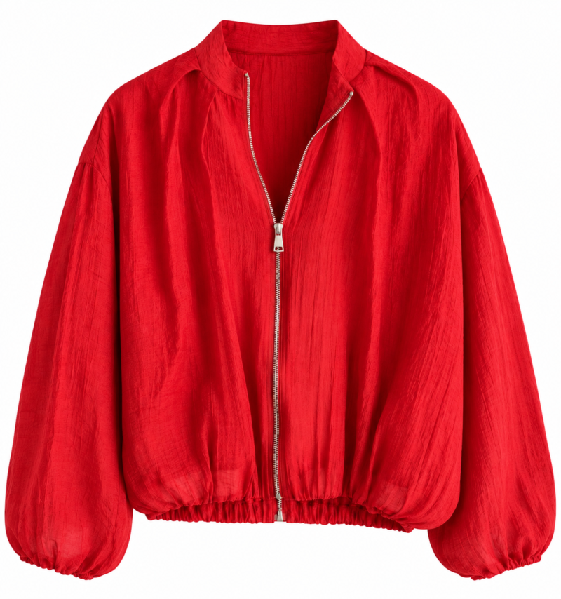 Red bomber jacket with Tencel lining