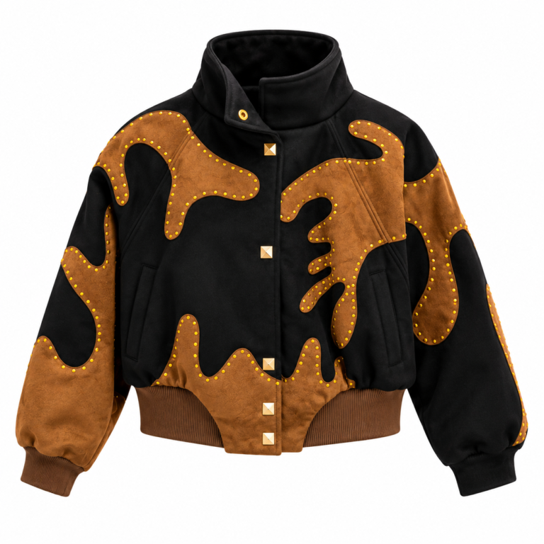 Sharm Padded-Shoulder Suede Designer Jacket