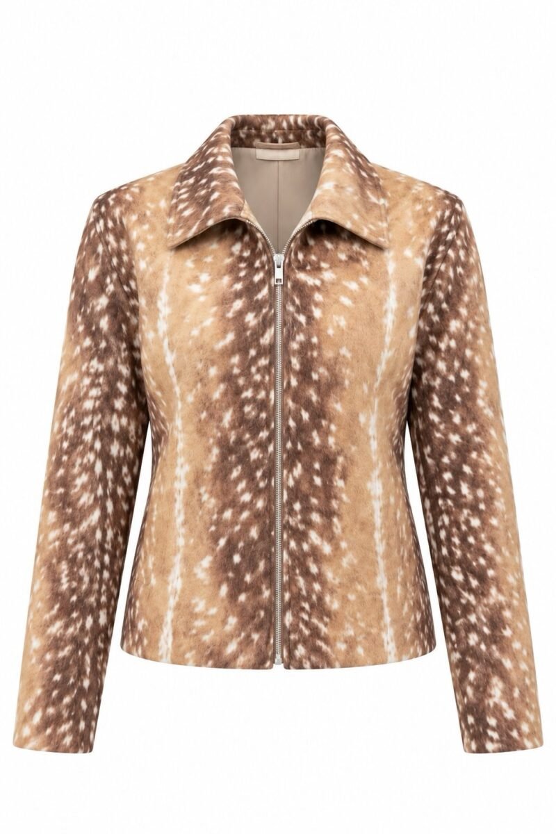 Bambi-Print Zippered Jacket