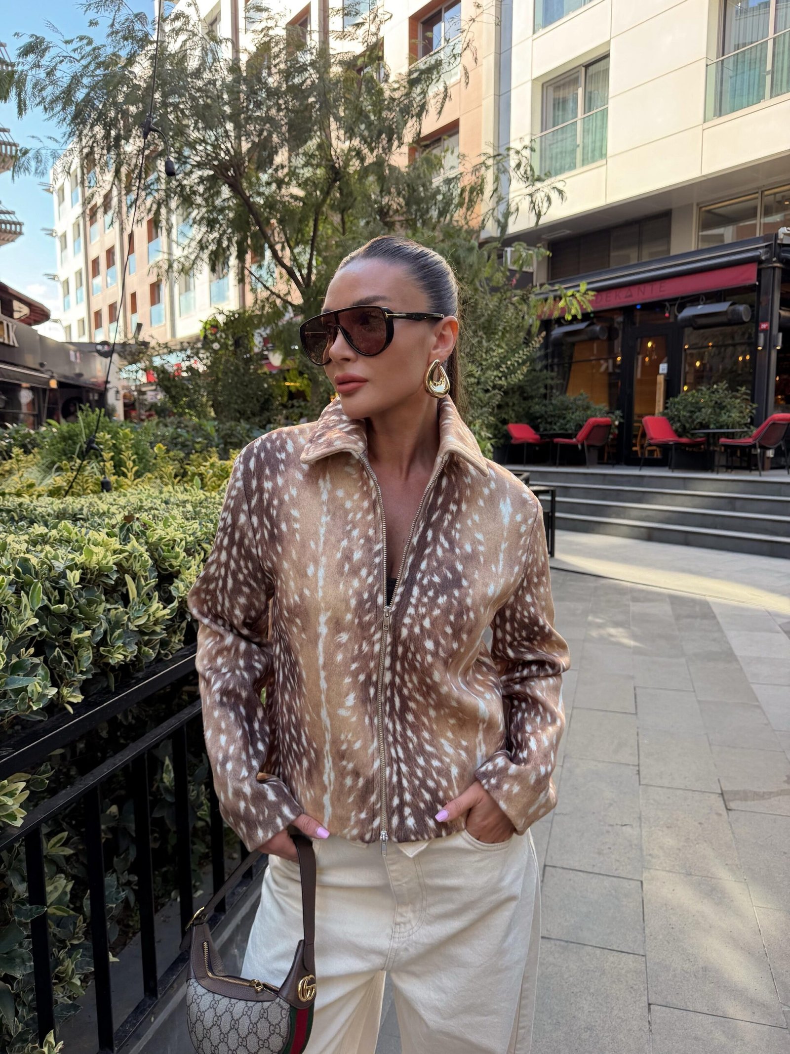 Bambi-Print Zippered Jacket - Image 2