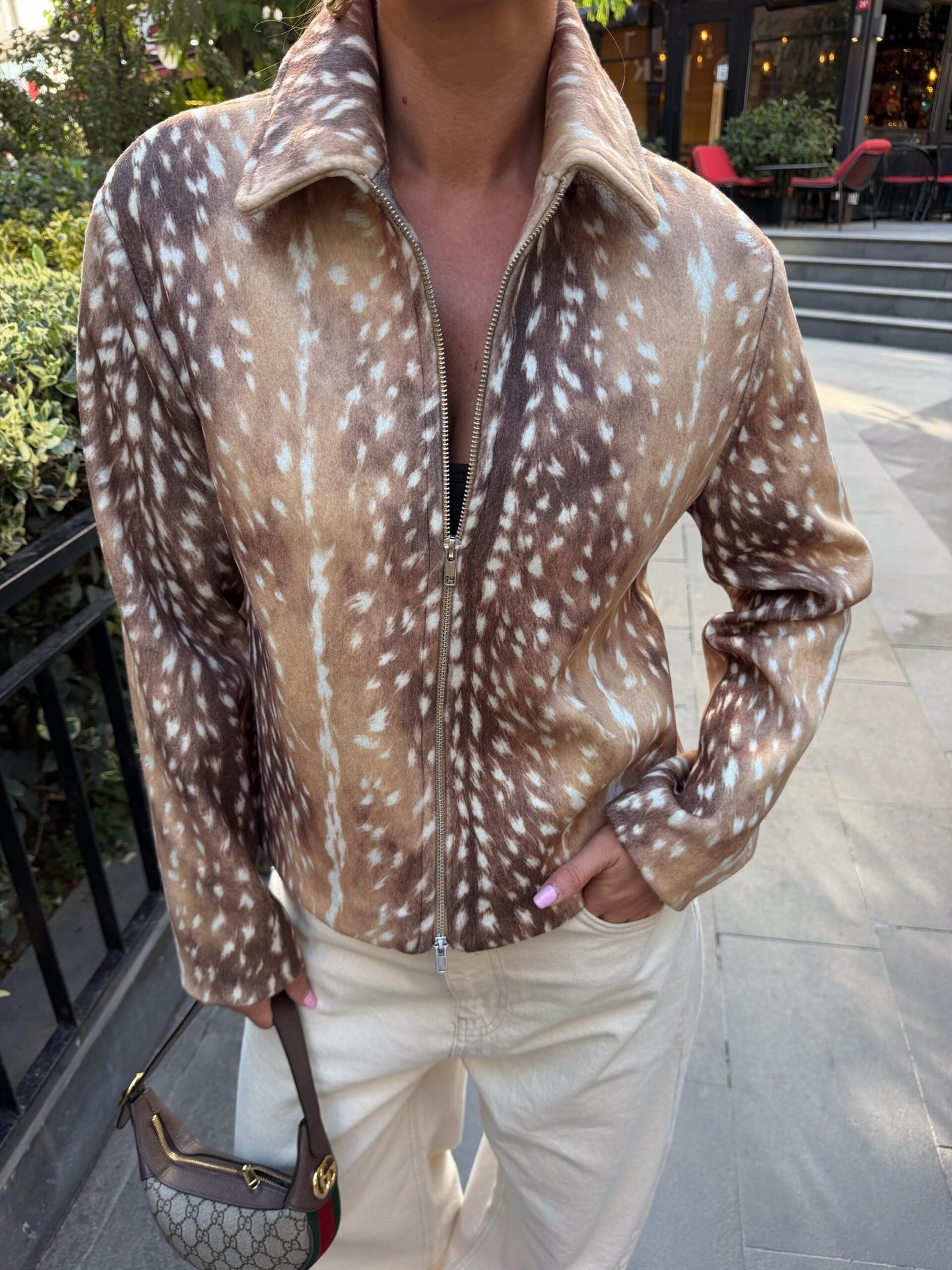 Bambi-Print Zippered Jacket - Image 3