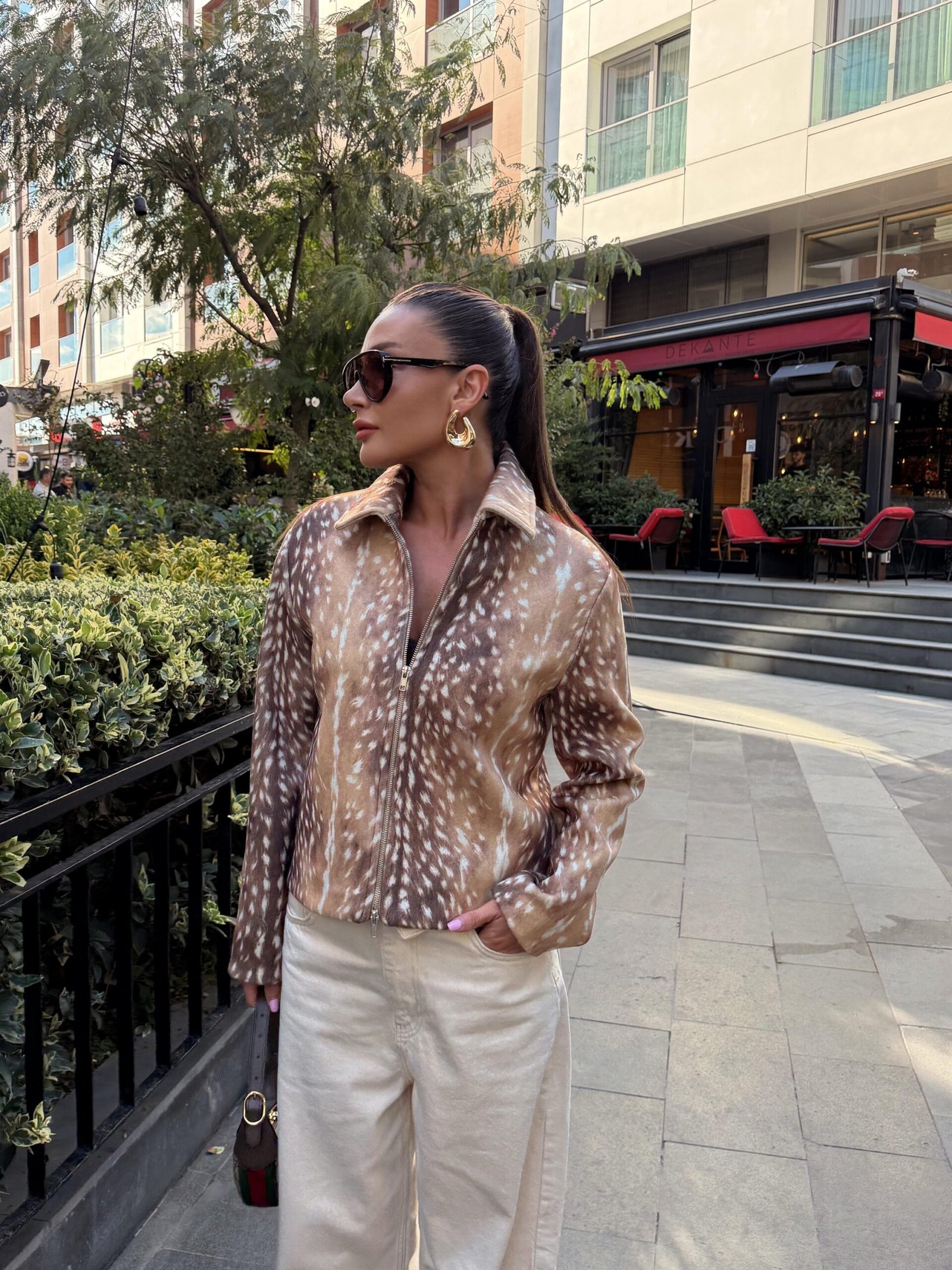 Bambi-Print Zippered Jacket - Image 5