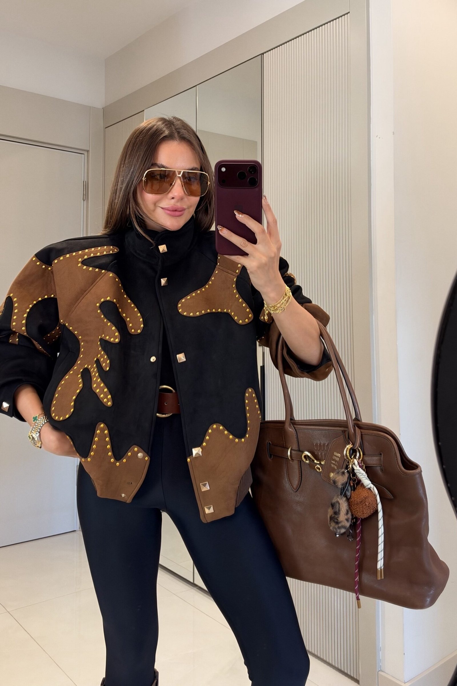 Sharm Padded-Shoulder Suede Designer Jacket - Image 6