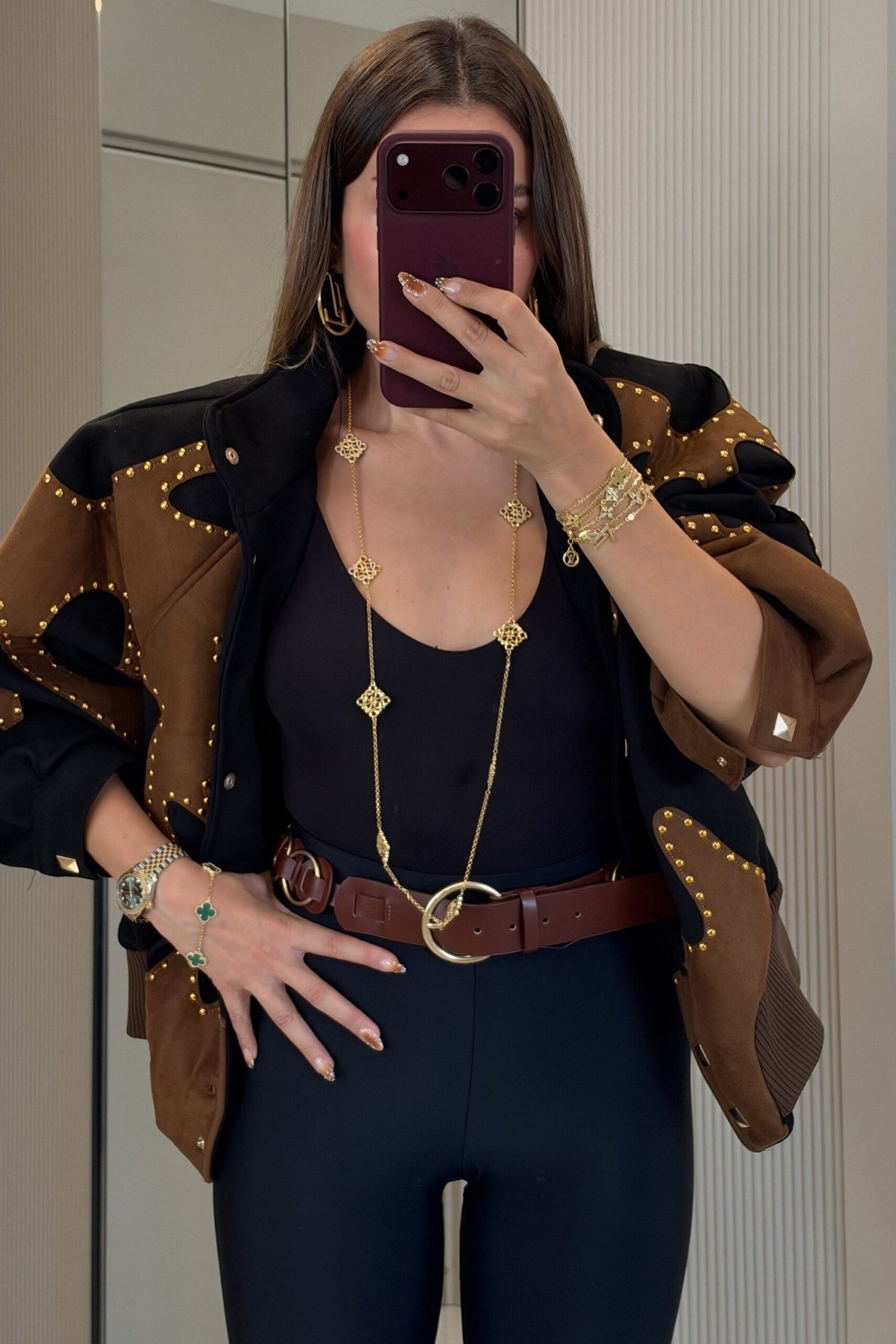 Sharm Padded-Shoulder Suede Designer Jacket - Image 7