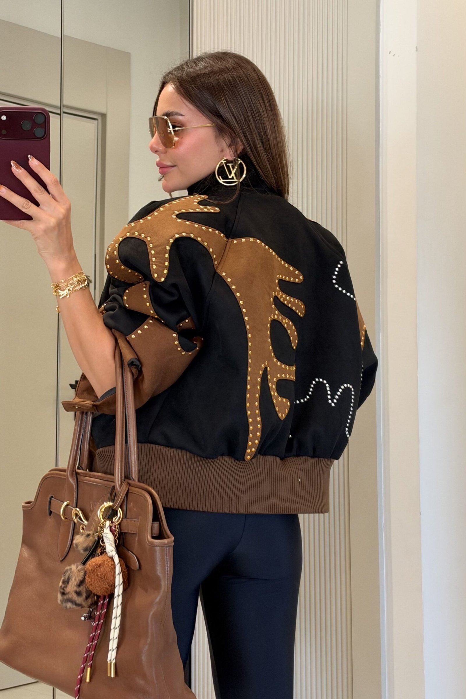 Sharm Padded-Shoulder Suede Designer Jacket - Image 11