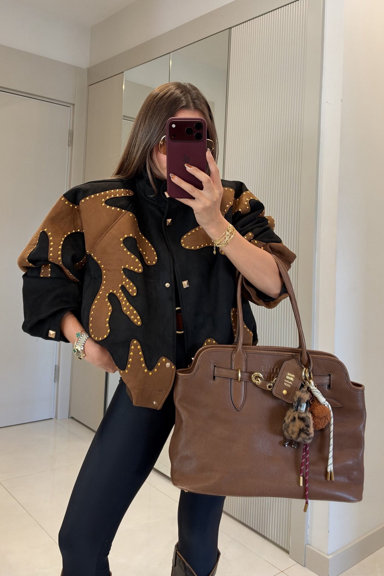 Sharm Padded-Shoulder Suede Designer Jacket - Image 3