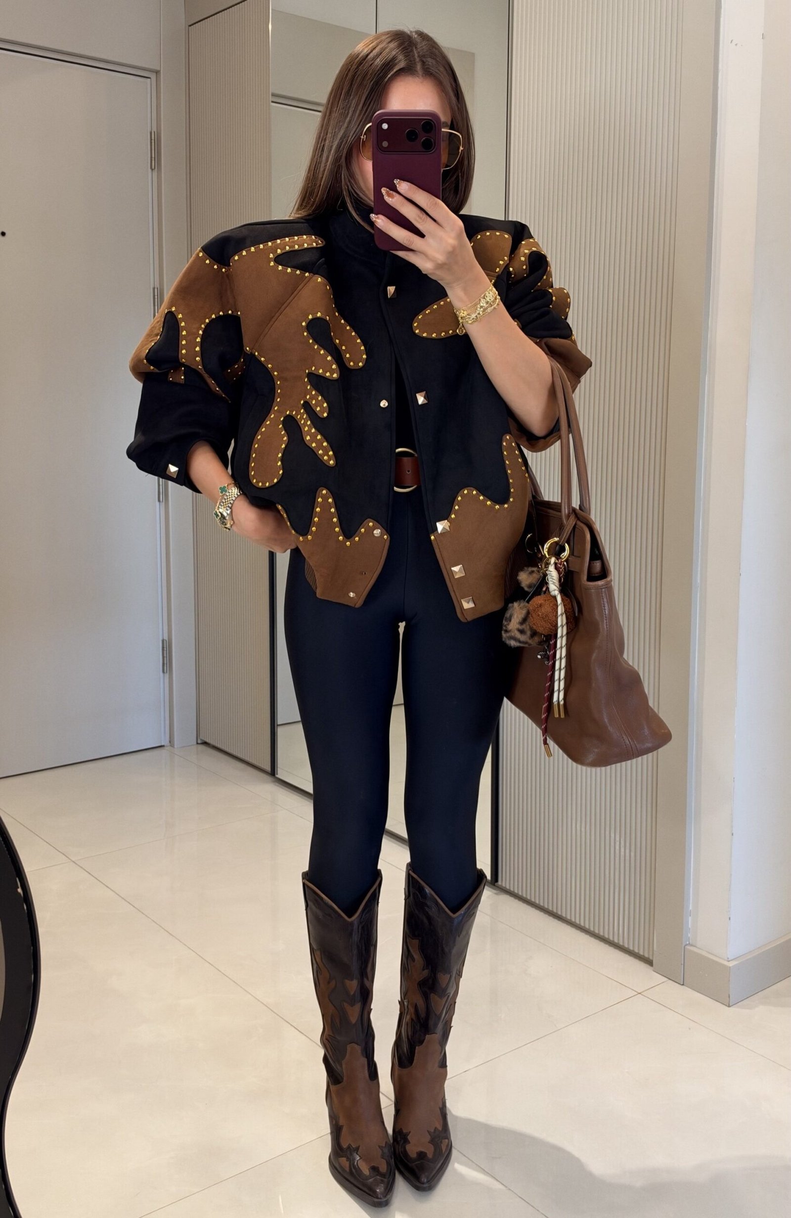 Sharm Padded-Shoulder Suede Designer Jacket - Image 5